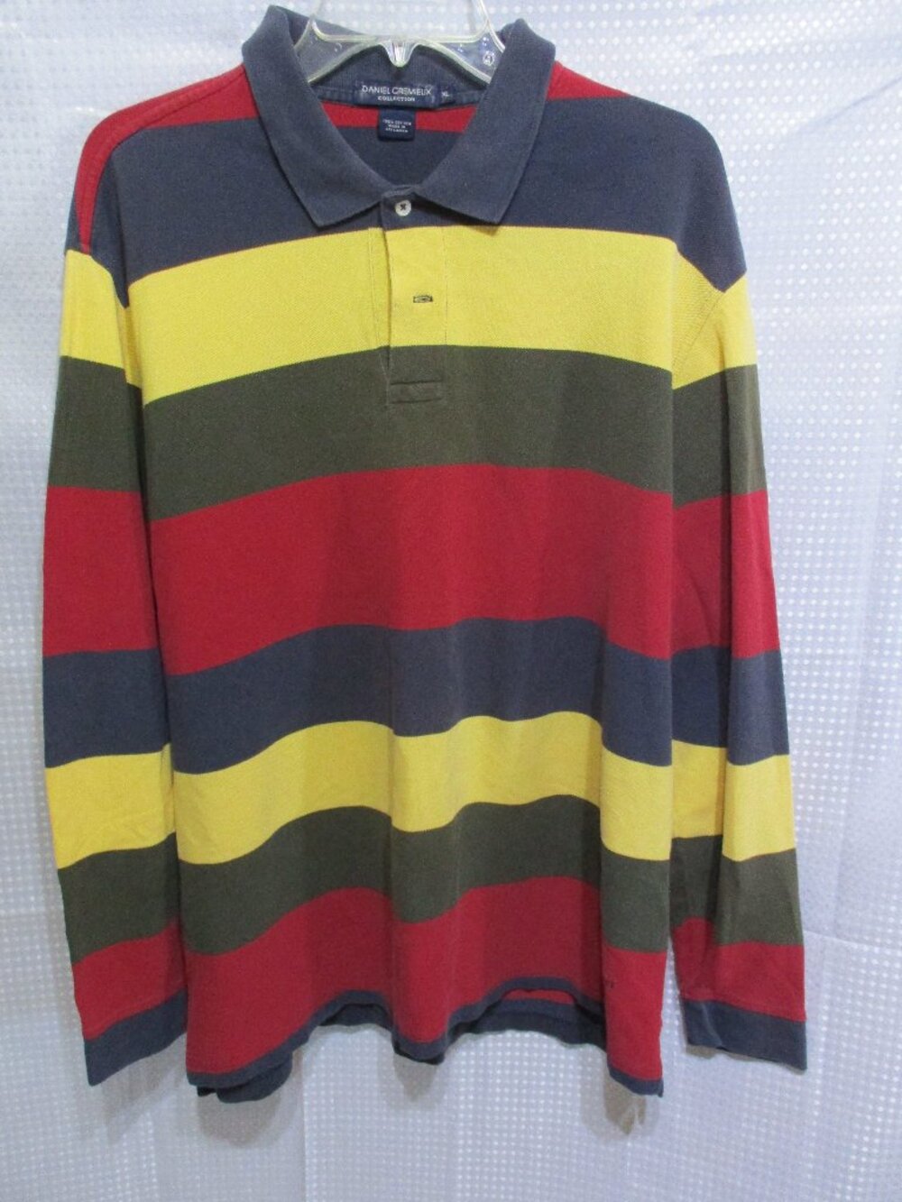Daniel Cremieux Men's Polo Stripe Rugby Long Sleeve Classic Shirt Sz. XL